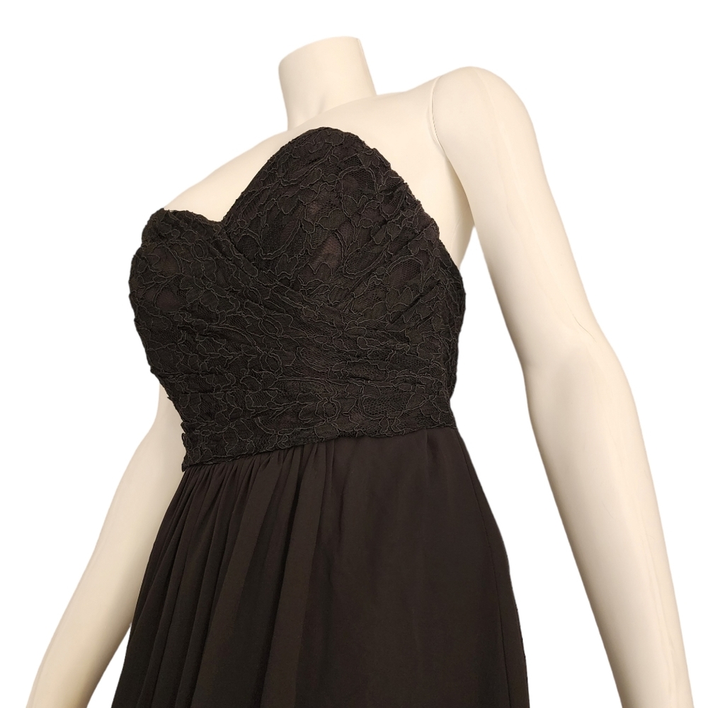 BILL LEVKOFF Black Strapless Gown 4 Formal Dress Wedding Prom Evening Bridal - Picture 15 of 16